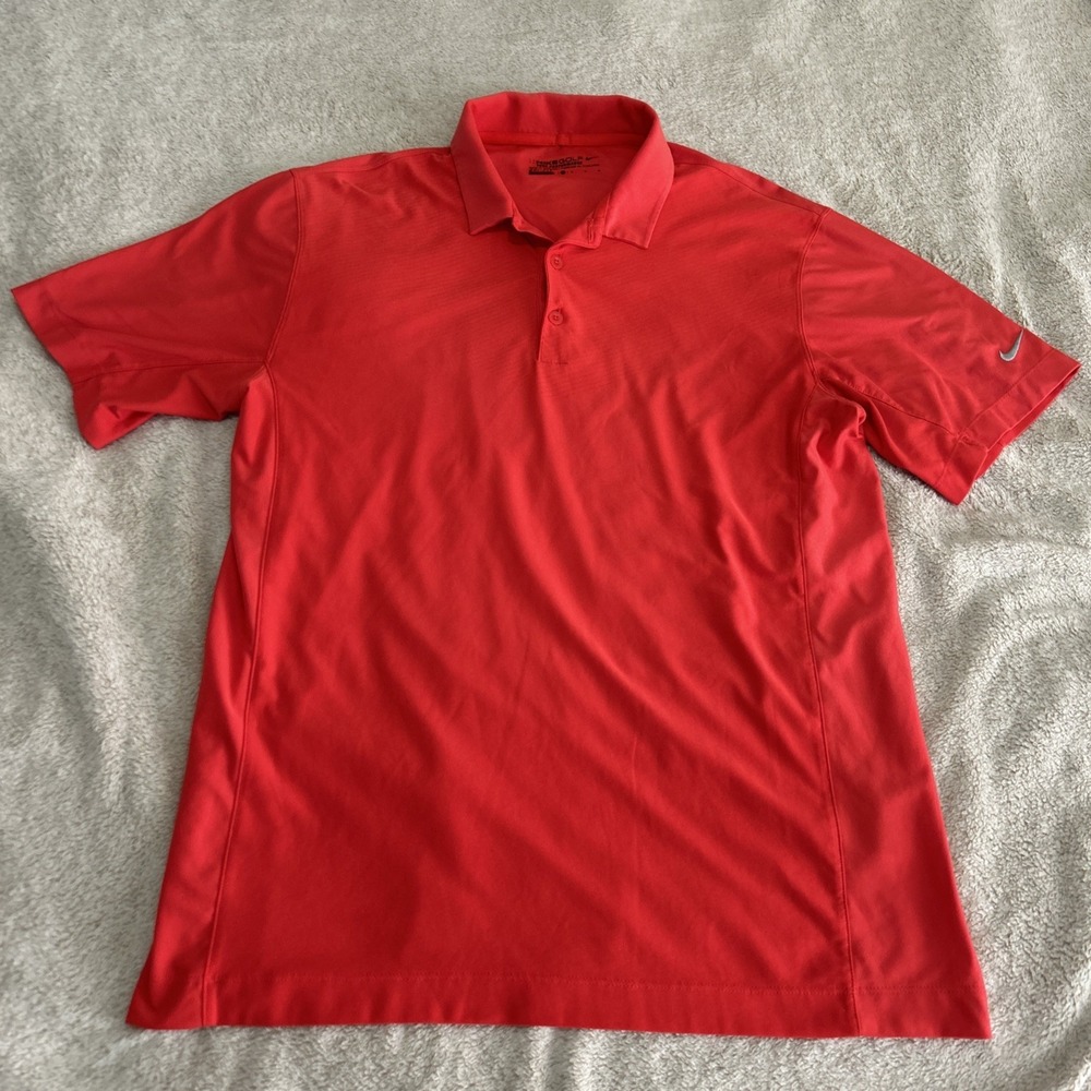 Nike Golf Tour Performance Dri Fit Mens Polo Pink Salmon Size Medium‎